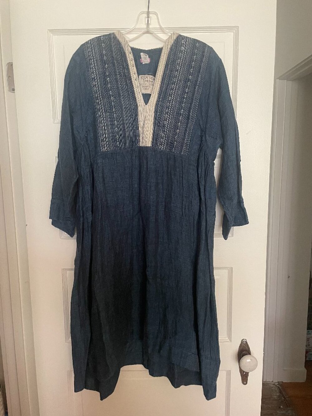 Dosa Indigo Hand Woven Tunic Dress Production Sample RARE